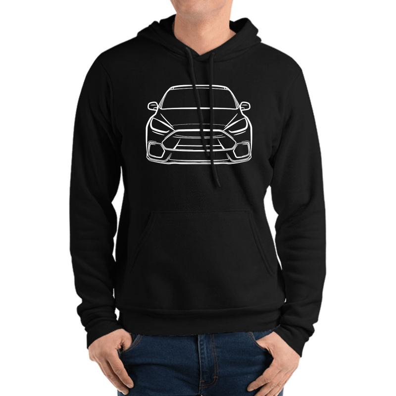 2016 Ford Focus Rs White Unisex Hooded Sweatshirt Men Black