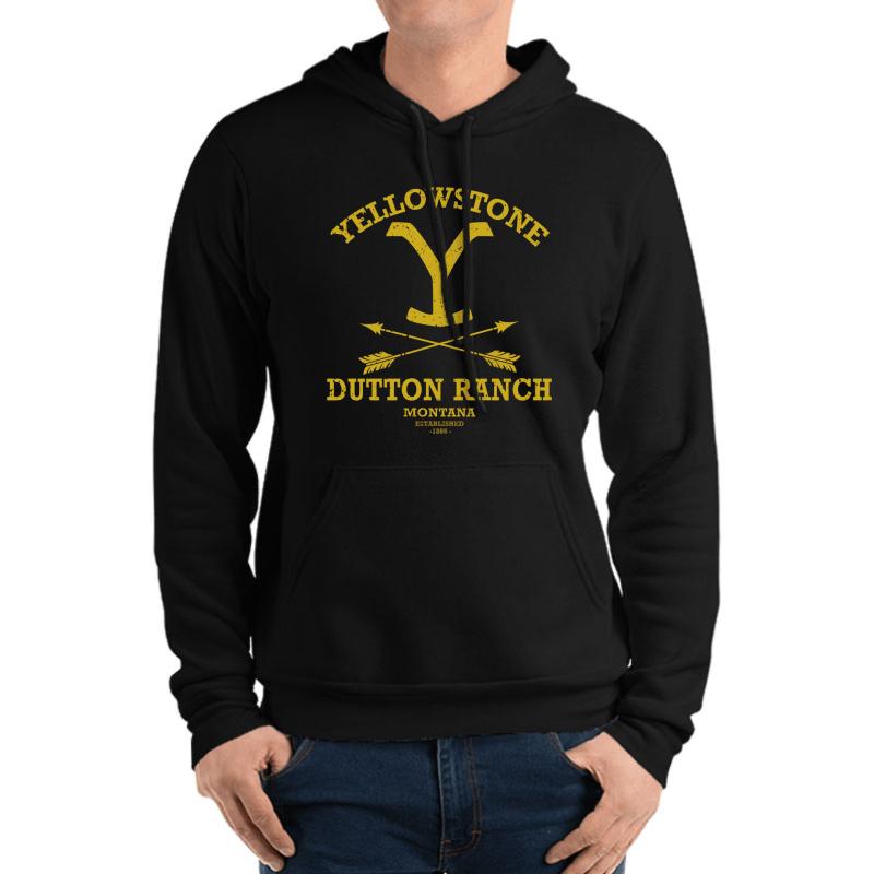 Yellowstone Dutton Ranch Arrow Gifts Unisex Hooded Sweatshirt Men Black