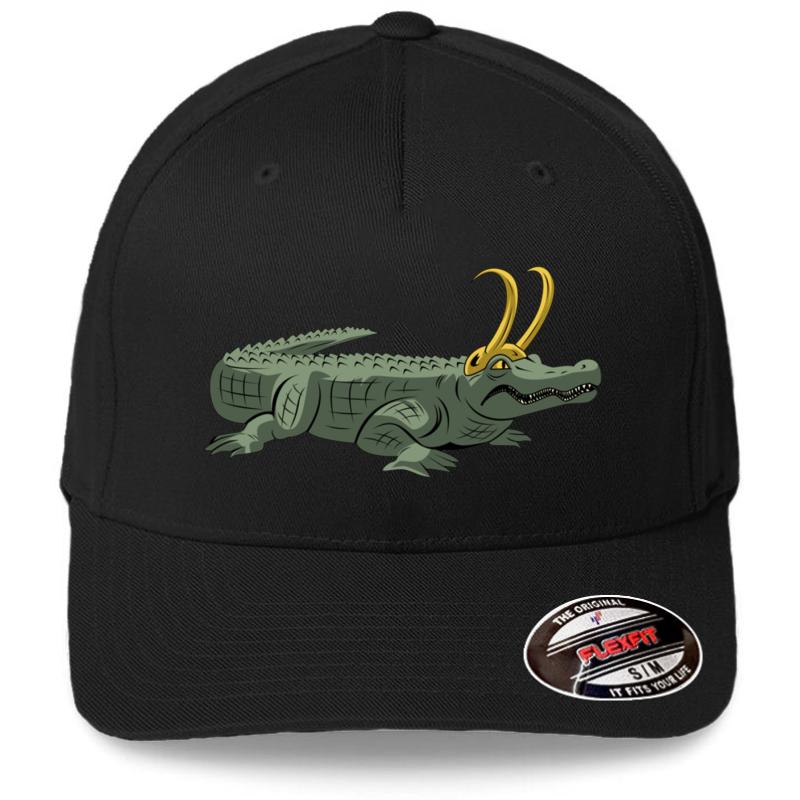 Alligator Loki Flexfit Baseball Cap  Black