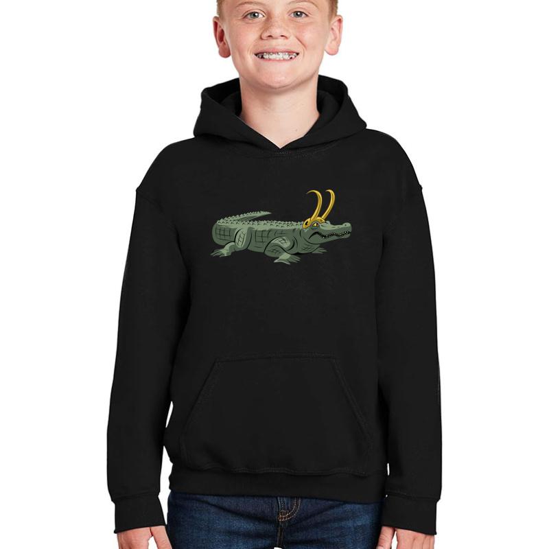 Alligator Loki Youth Hooded Sweatshirt Boy Black