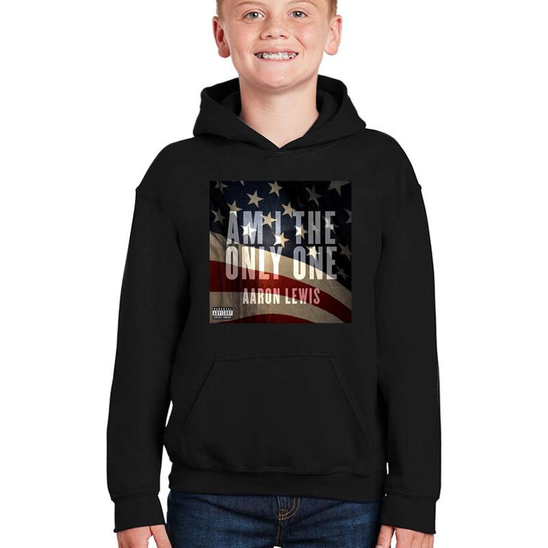 Am I The Only One Aaron Lewis Flag Usa Thank You For Your Service Youth Hooded Sweatshirt Boy Black