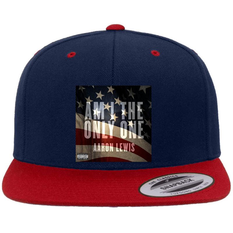 Am I The Only One Aaron Lewis Flag Usa Thank You For Your Service Premium Flat Bill Snapback Cap  Navy