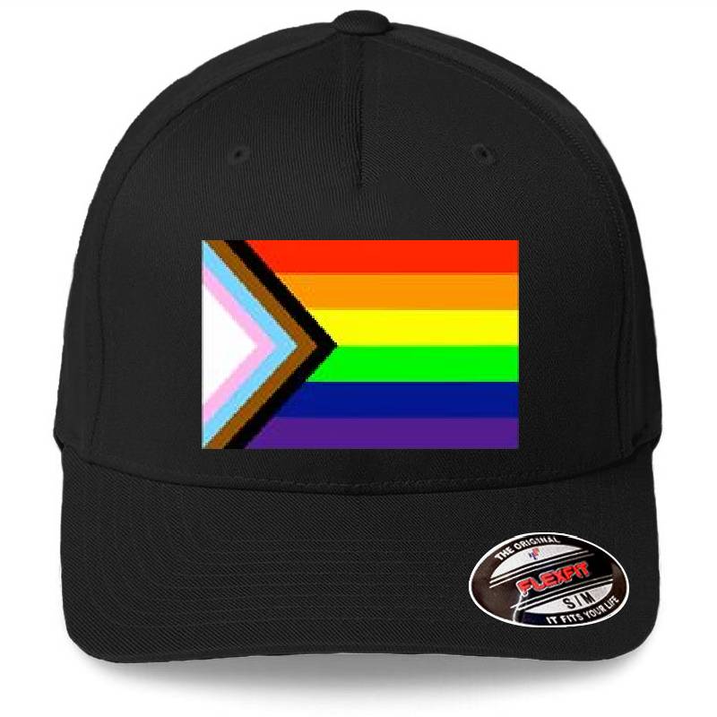 inclusive progress pride flag! Premium Flat Bill Snapback Caps