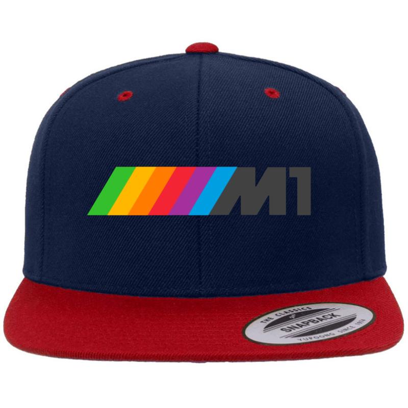 Apple M1 Power - Dark Premium Flat Bill Snapback Cap  Navy