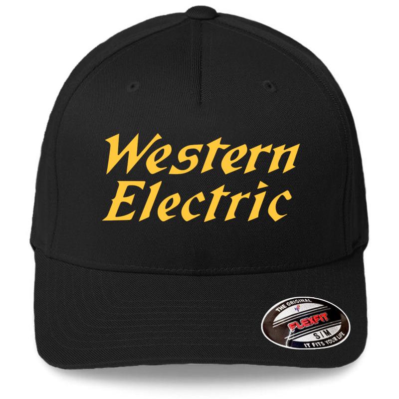 Vintage Western Electric Logo Flexfit Baseball Cap  Black