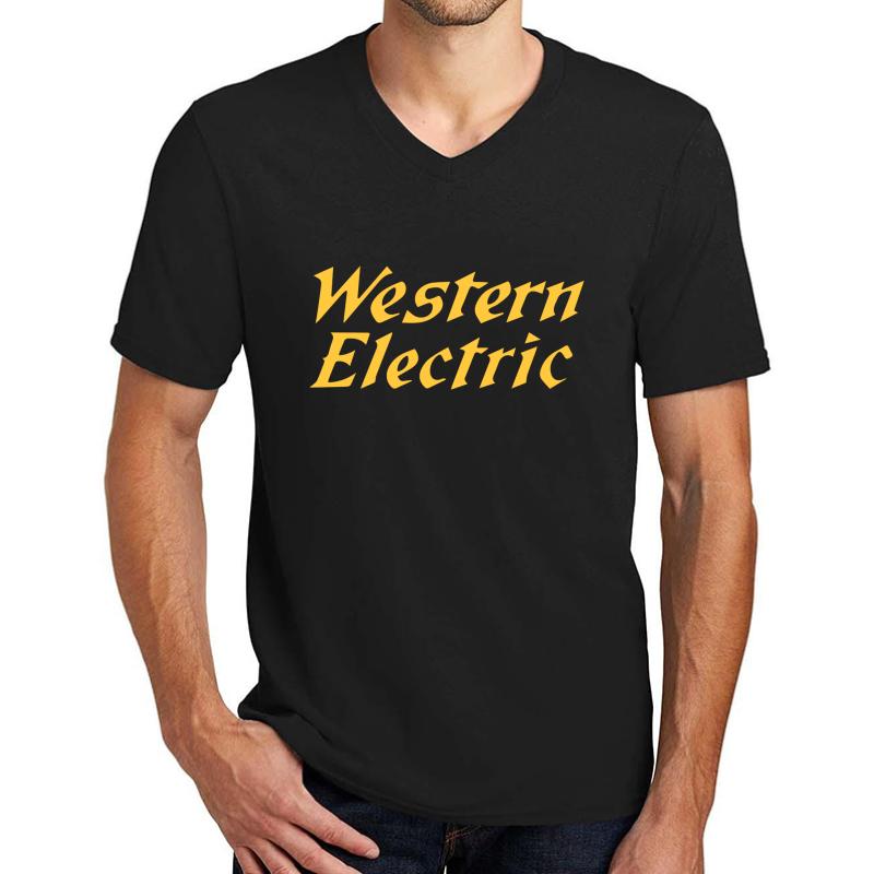 Vintage Western Electric Logo Unisex V-Neck T-Shirt Men Black