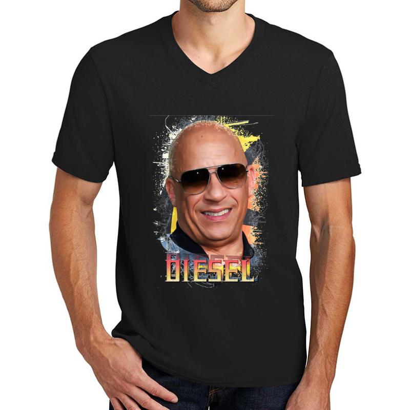 Vin Diesel High Quality Digital Art Print - 137211735 Unisex V-Neck T-Shirt Men Black