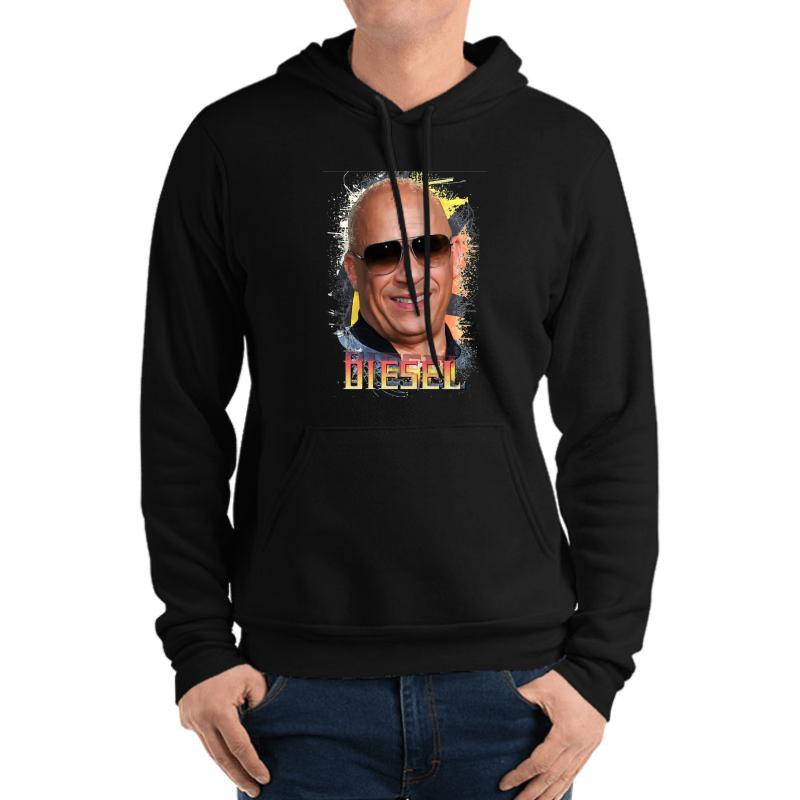 Vin Diesel High Quality Digital Art Print - 137211735 Unisex Hooded Sweatshirt Men Black