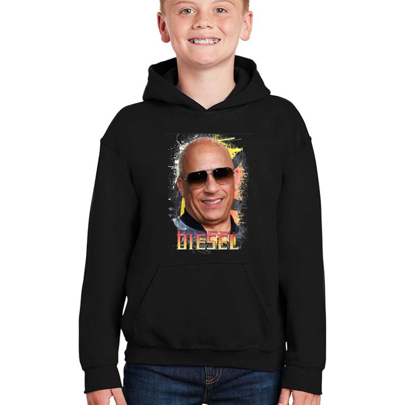 Vin Diesel High Quality Digital Art Print - 137211735 Youth Hooded Sweatshirt Boy Black