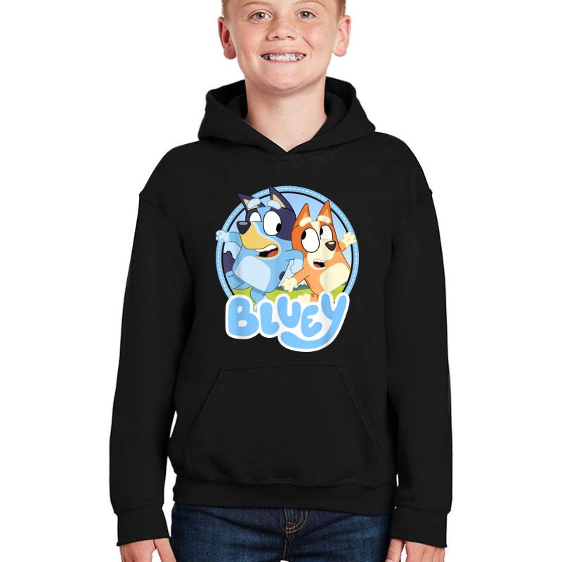 Anime Blueys Mom  Youth Hooded Sweatshirt Boy Black