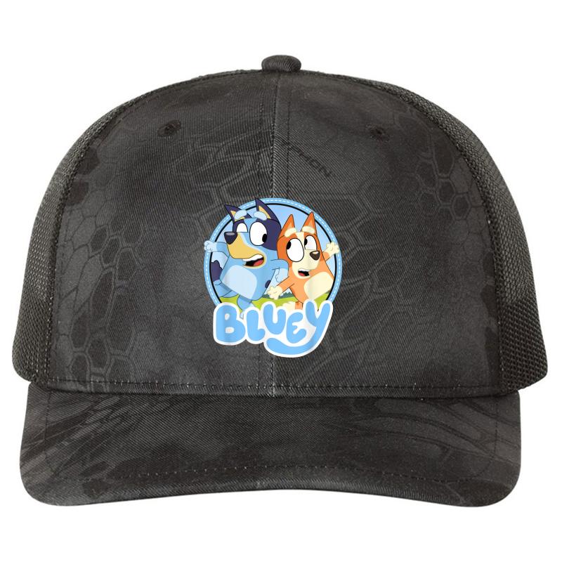 Anime Blueys Mom  Richardson Premium Trucker Snapback Cap  Kryptek Typhon Black