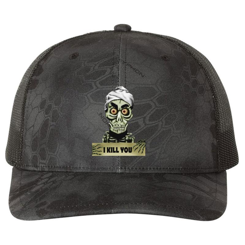 Achmed The Dead Terrorist Richardson Premium Trucker Snapback Cap  Kryptek Typhon Black