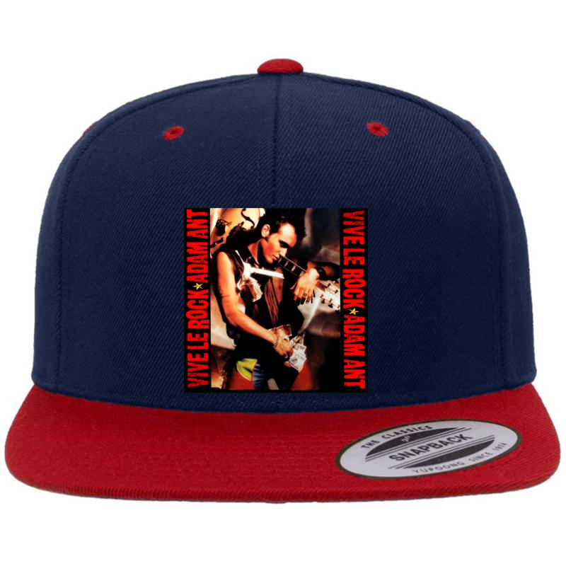 Vive Le Rock Premium Flat Bill Snapback Cap  Navy