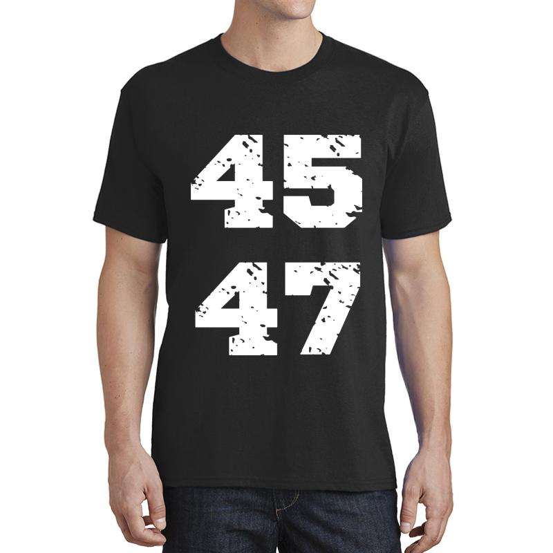 45 47 Trump 2024 Republican Political Anti Biden Grunge Style Unisex T-Shirt Men Black