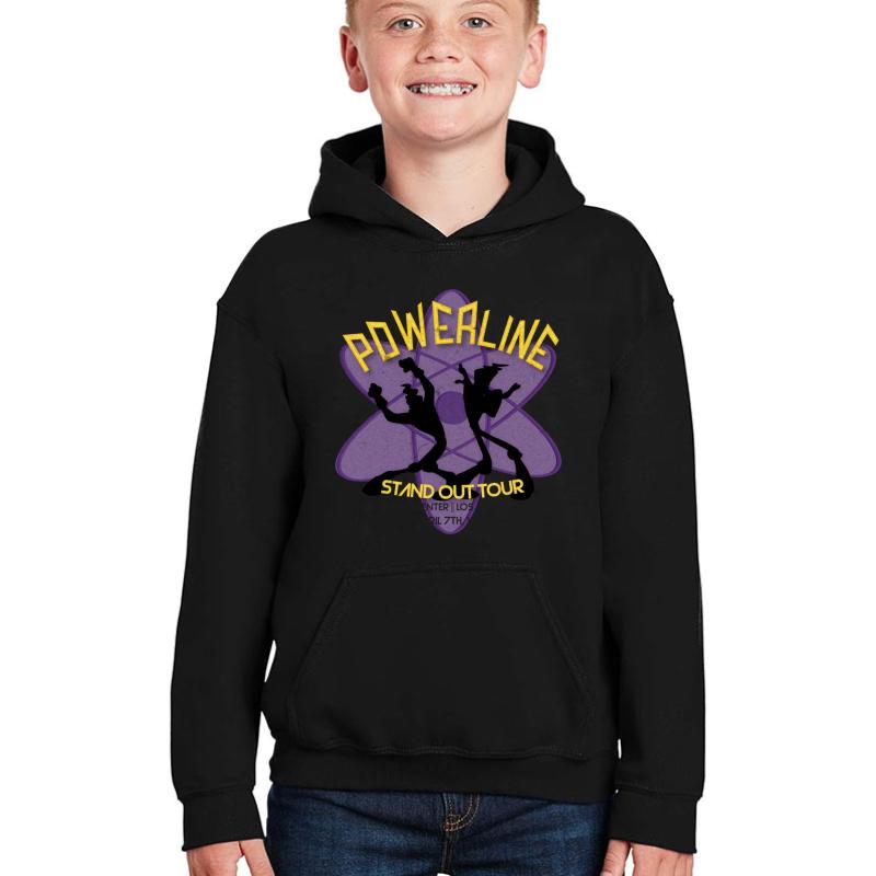 Vintage Powerline Concert Logo - A Goofy Movie Youth Hooded Sweatshirt Boy Black