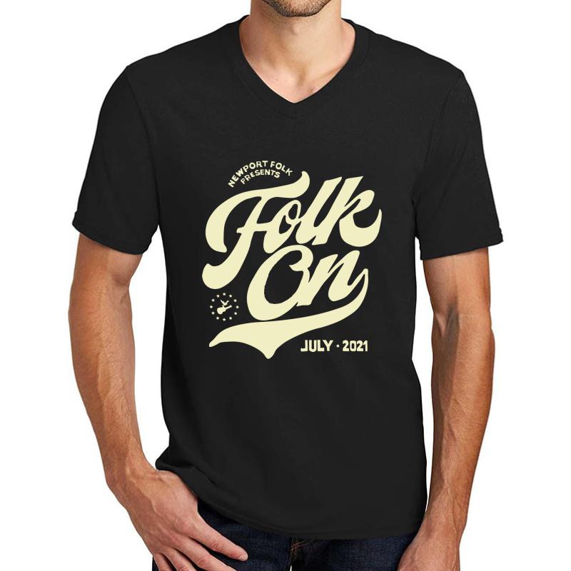 Us Newport Folk Festival 2021  Unisex V-Neck T-Shirt Men Black