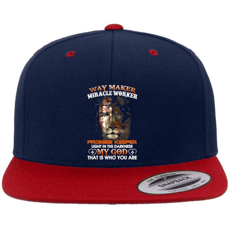 Way Maker Miracle Worker Promise Premium Flat Bill Snapback Cap  Navy