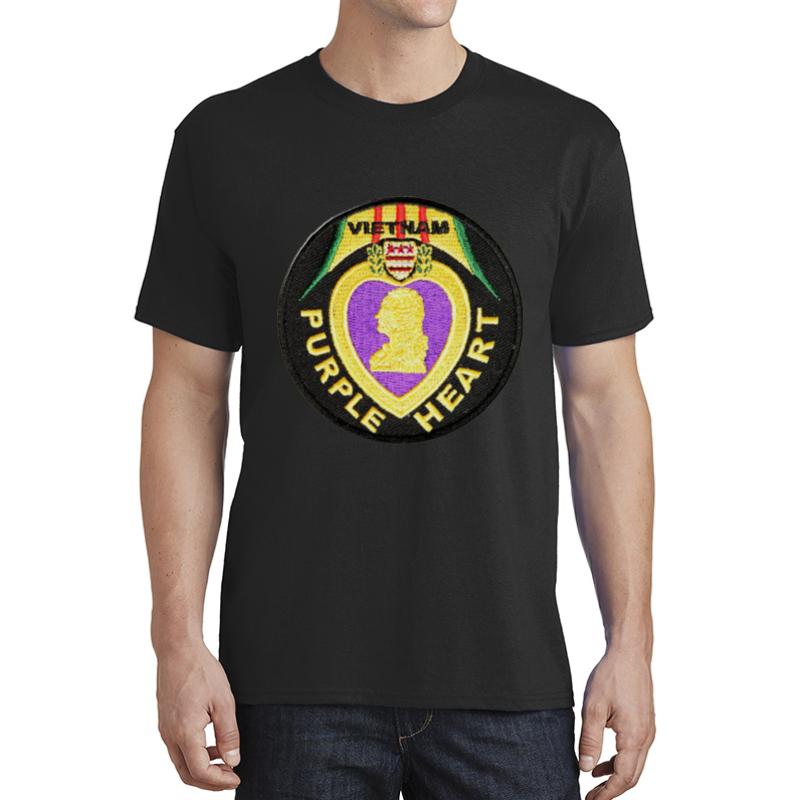 Vietnam Purple Heart Unisex T-Shirt Men Black