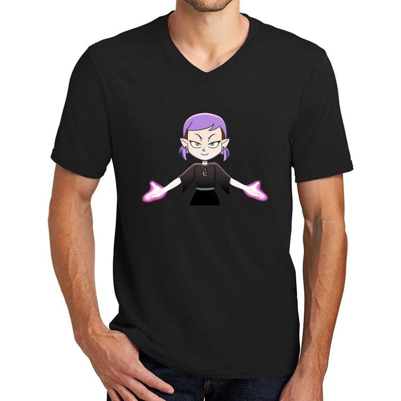 Amity Blight Updated Purple Hair Intro Unisex V-Neck T-Shirt Men Black