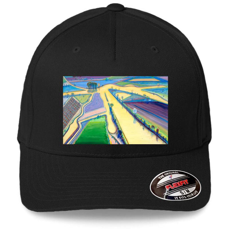 Wayne Thiebaud Delta Water  Flexfit Baseball Cap  Black