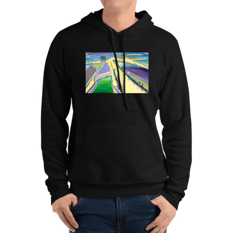 Wayne Thiebaud Delta Water  Unisex Hooded Sweatshirt Men Black