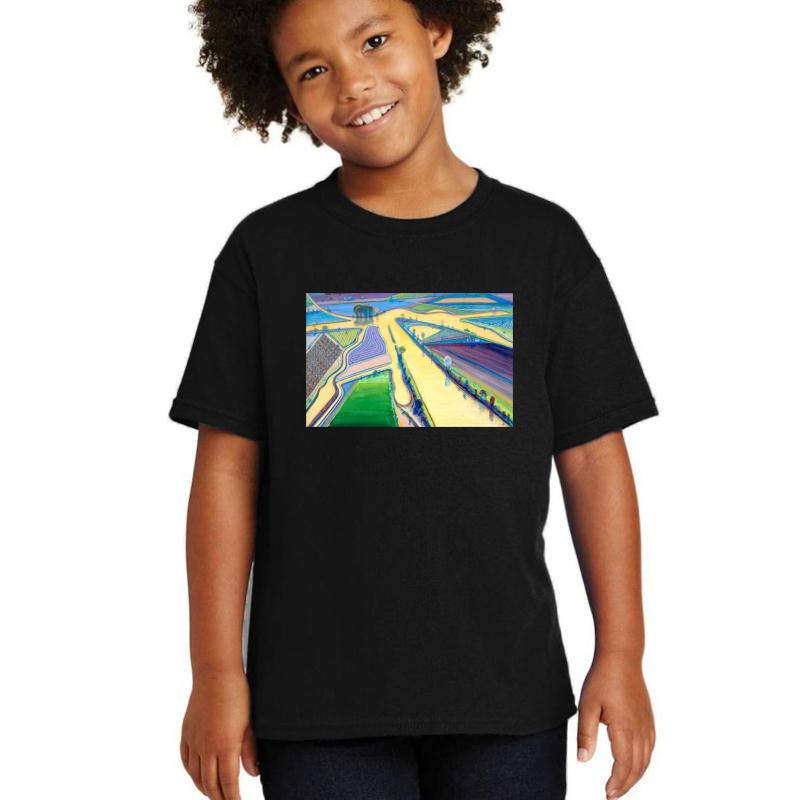 Wayne Thiebaud Delta Water  Youth T-Shirt Boy Black