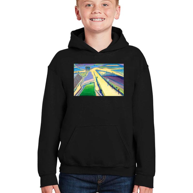 Wayne Thiebaud Delta Water  Youth Hooded Sweatshirt Boy Black