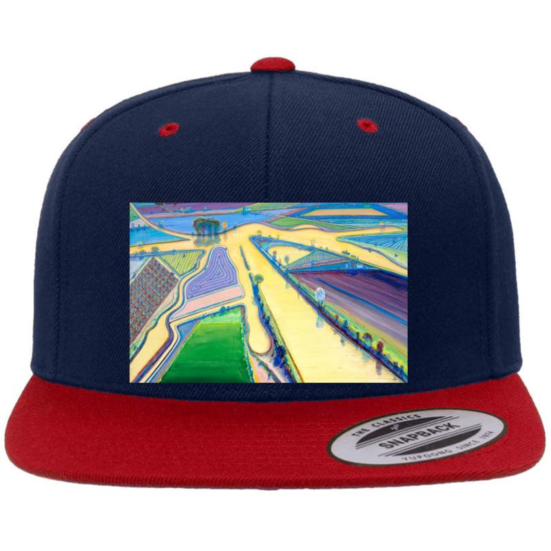 Wayne Thiebaud Delta Water  Premium Flat Bill Snapback Cap  Navy