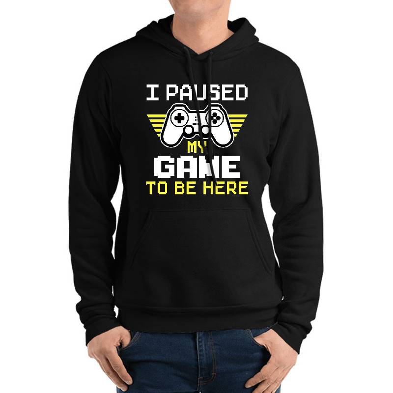 Funny Gamer Controller Teenager I Paused my game to be here Youth Hooded Sweatshirts