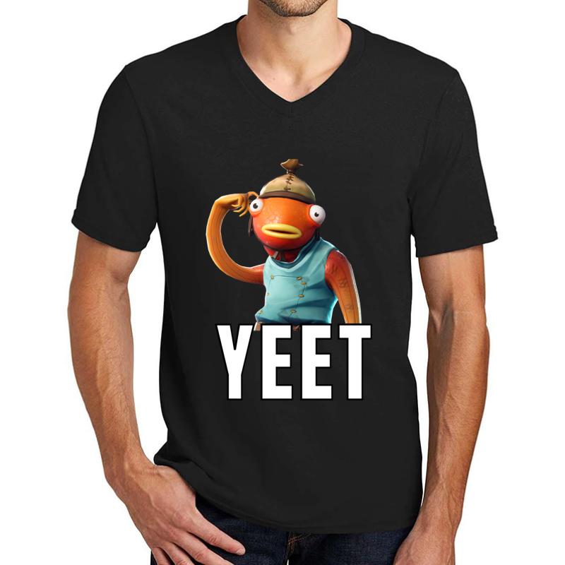 Yeet Fishstick Skin Unisex V-Neck T-Shirt Men Black