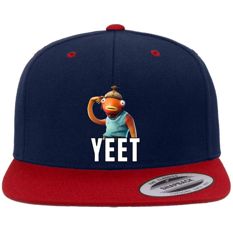 Yeet Fishstick Skin Premium Flat Bill Snapback Cap  Navy