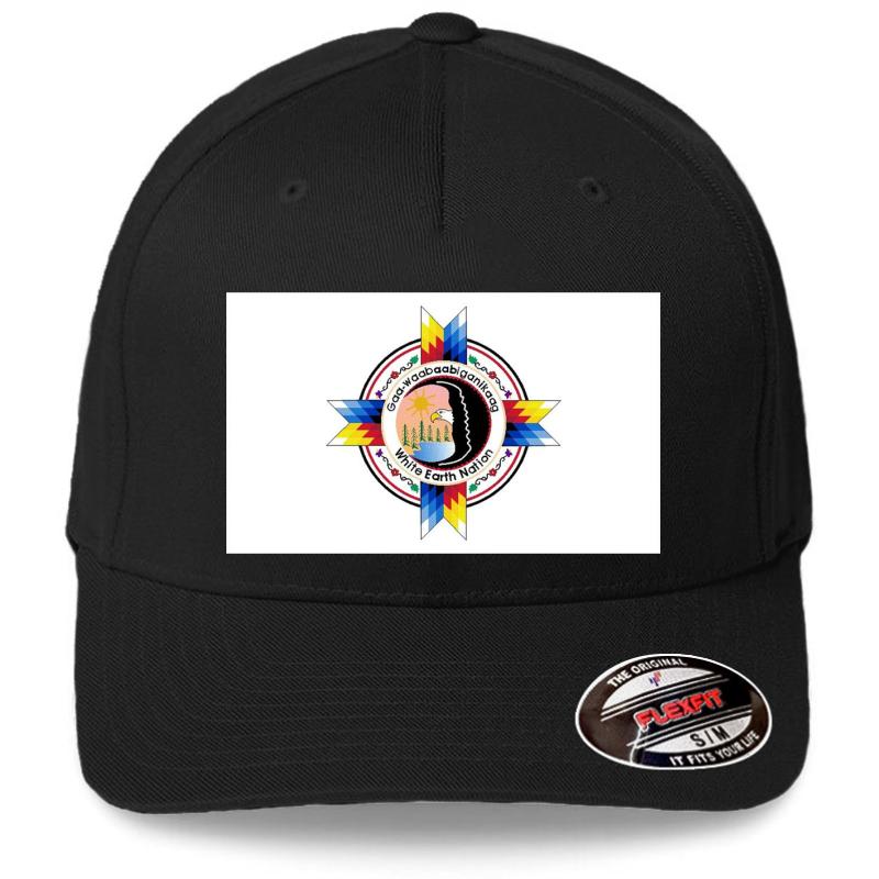 White Earth Band Of The Ojibwe Flag Flexfit Baseball Cap  Black