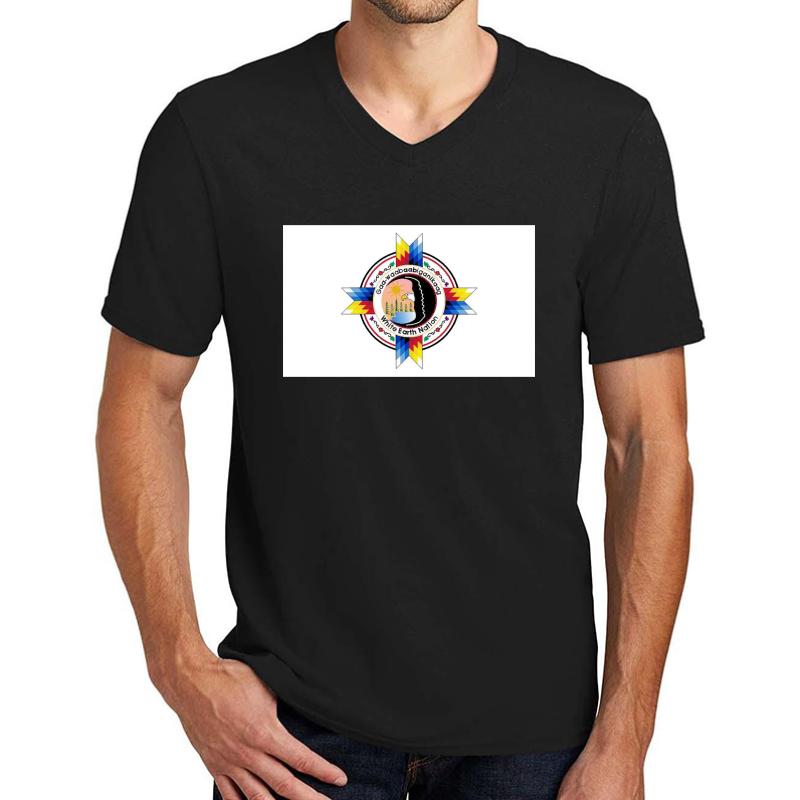 White Earth Band Of The Ojibwe Flag Unisex V-Neck T-Shirt Men Black