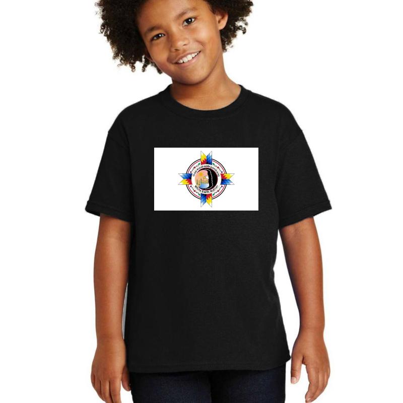 White Earth Band Of The Ojibwe Flag Youth T-Shirt Boy Black