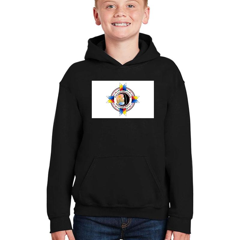 White Earth Band Of The Ojibwe Flag Youth Hooded Sweatshirt Boy Black