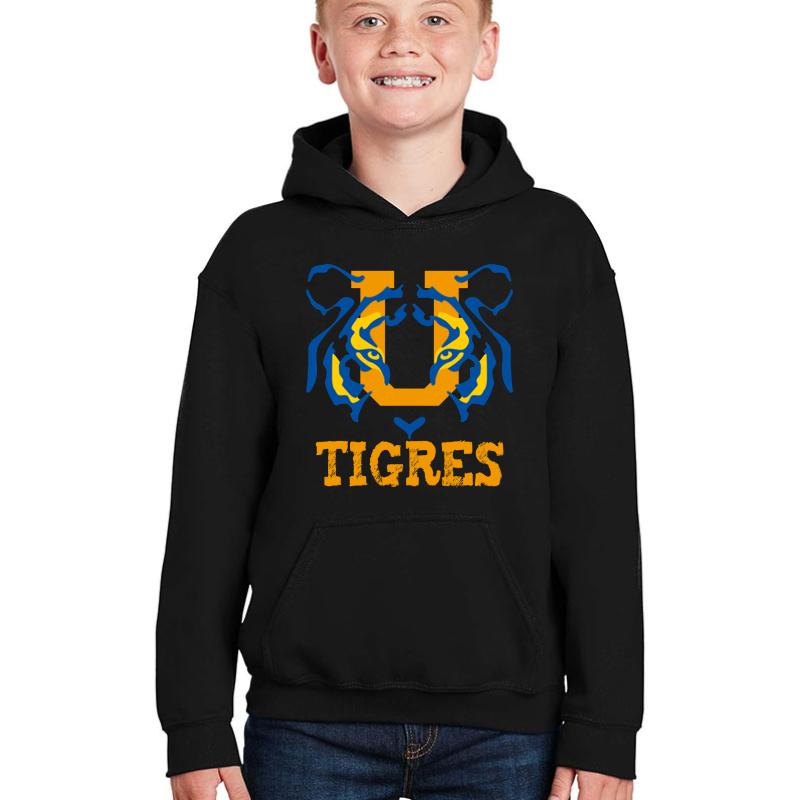 Tigres Monterrey Tee Shirt Football Soccer Youth Hooded Sweatshirt Boy Black