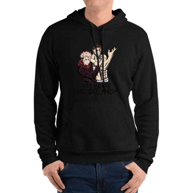 Yuji Itadori And Aoi Todo Besto Friendo Animangapoi Unisex Hooded Sweatshirt Men Black