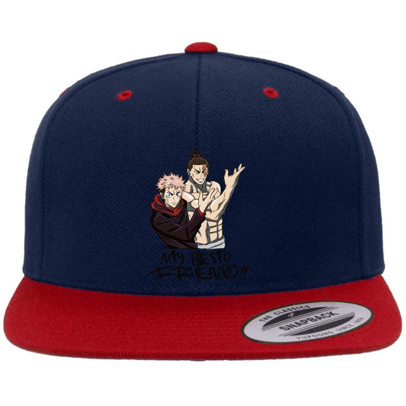 Yuji Itadori And Aoi Todo Besto Friendo Animangapoi Premium Flat Bill Snapback Cap  Navy