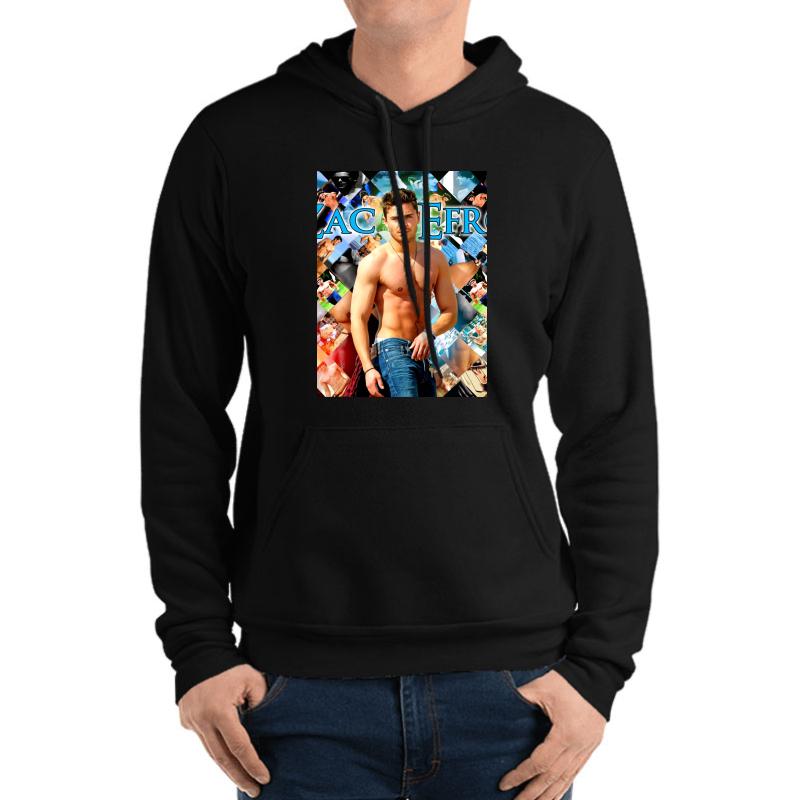 Zac Efron Unisex Hooded Sweatshirt Men Black