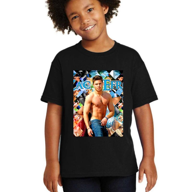 Zac Efron Youth T-Shirt Boy Black