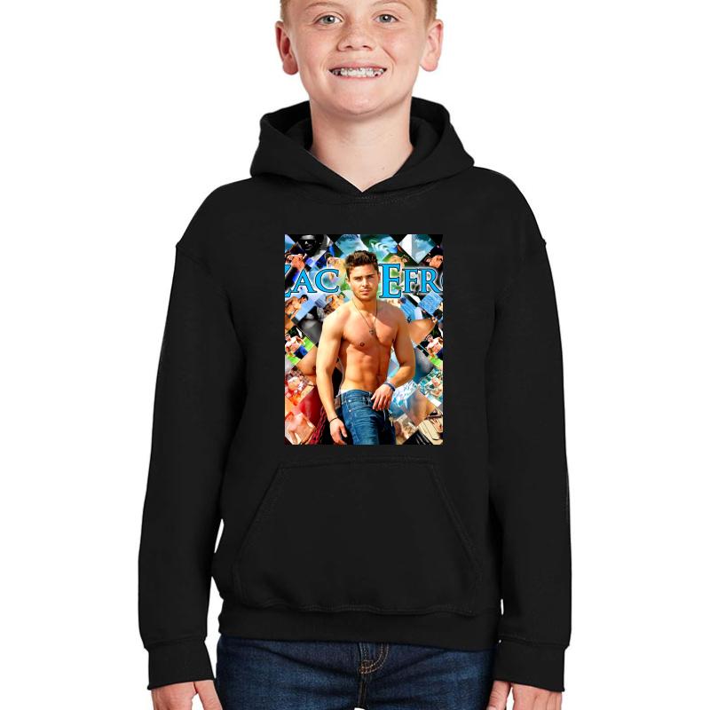 Zac Efron Youth Hooded Sweatshirt Boy Black