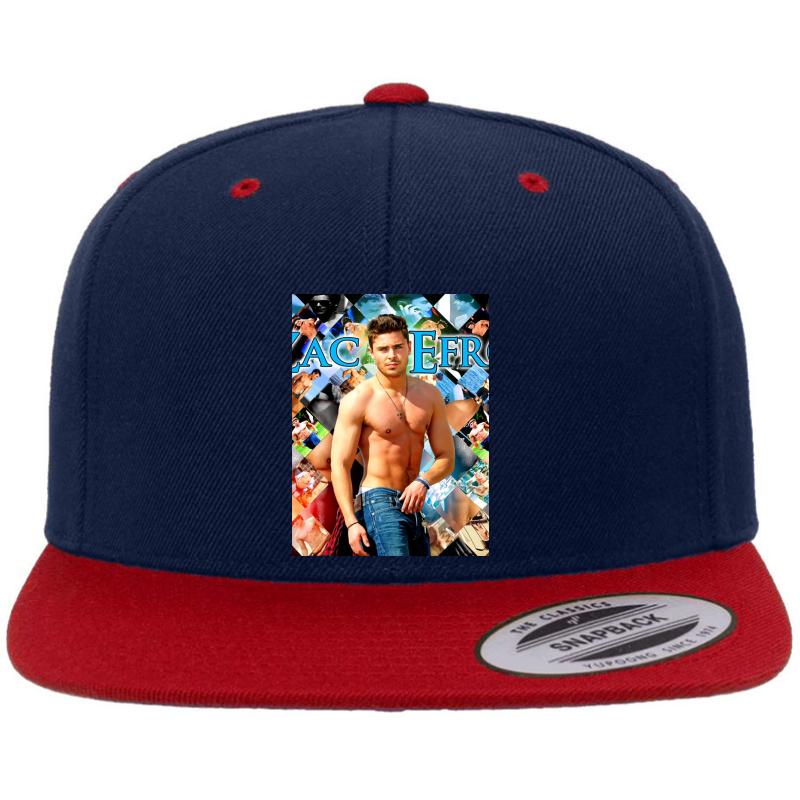 Zac Efron Premium Flat Bill Snapback Cap  Navy