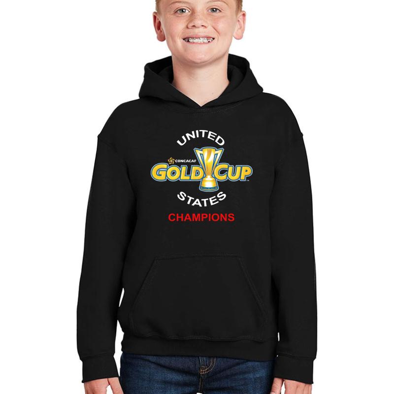 Usa 2021 Champions Concacaf Gold Cup Let's Get It Youth Hooded Sweatshirt Boy Black