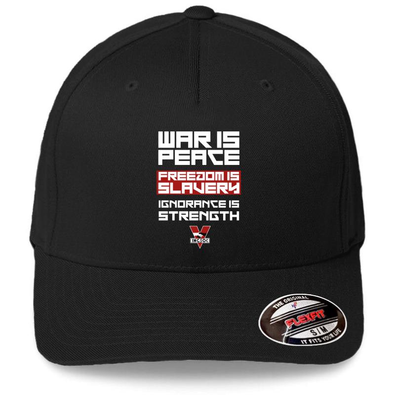 1984 - War Is Peace Freedom Is Slavery Ignorance Is Strength Flexfit Baseball Cap  Black