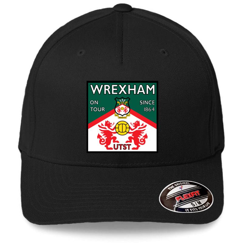 Wrexham Afc Square Design Flexfit Baseball Cap  Black