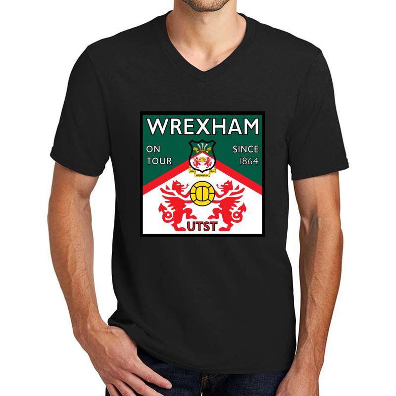 Wrexham Afc Square Design Unisex V-Neck T-Shirt Men Black