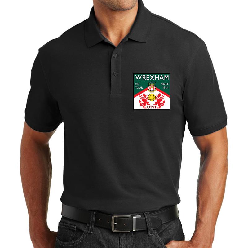 Wrexham Afc Square Design Unisex Polo Jersey Sport Shirt Men Black