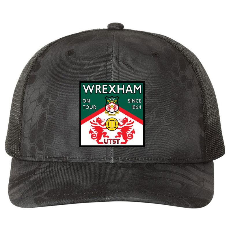 Wrexham Afc Square Design Richardson Premium Trucker Snapback Cap  Kryptek Typhon Black