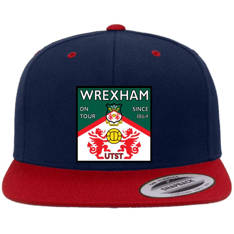 Wrexham Afc Square Design Premium Flat Bill Snapback Cap  Navy