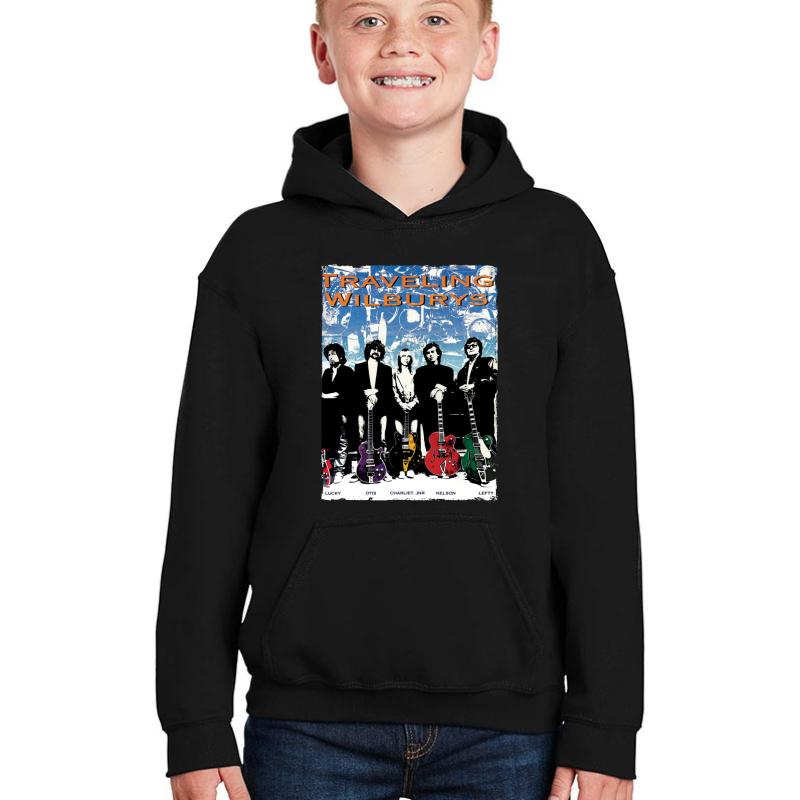 The Traveling Wilburys Band Youth Hooded Sweatshirt Boy Black